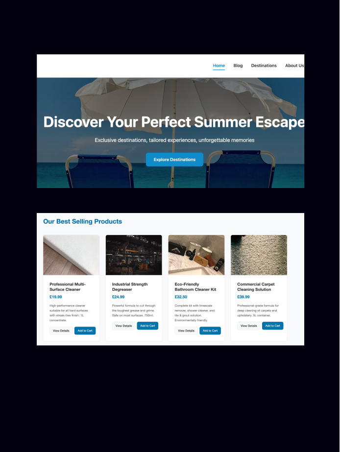 Preview: e-commerce white page (Online store)